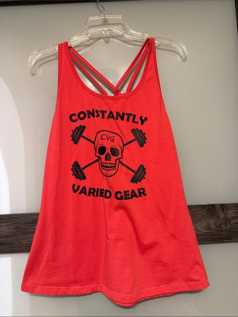 CVG Barbell Logo Open Back Tank